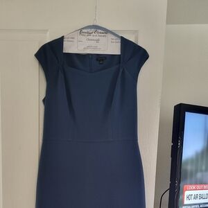 Square Neck Cap Sleeve Sheath Dress